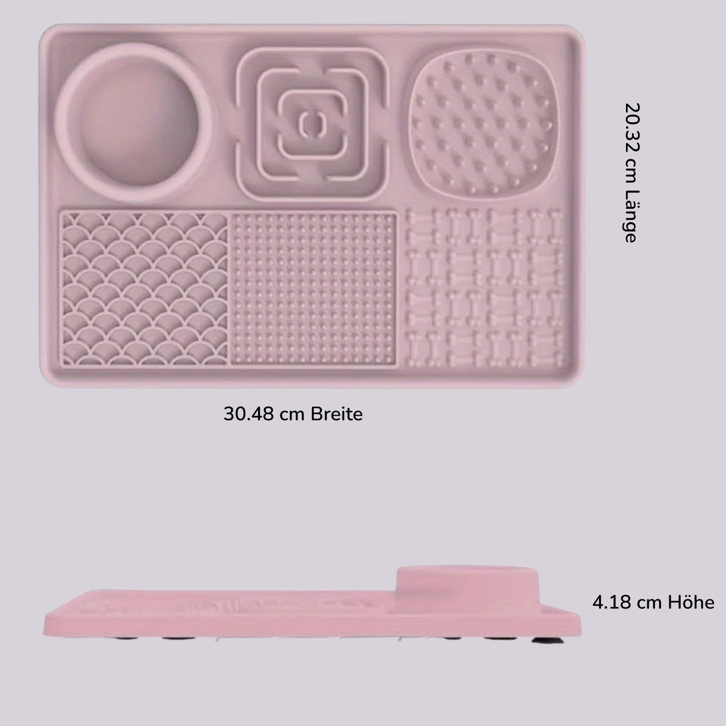 6-in-1 Silikon Slow Feeder-Napf / Multistrukturierte Hunde-Leckmatte mit 6 Fächern