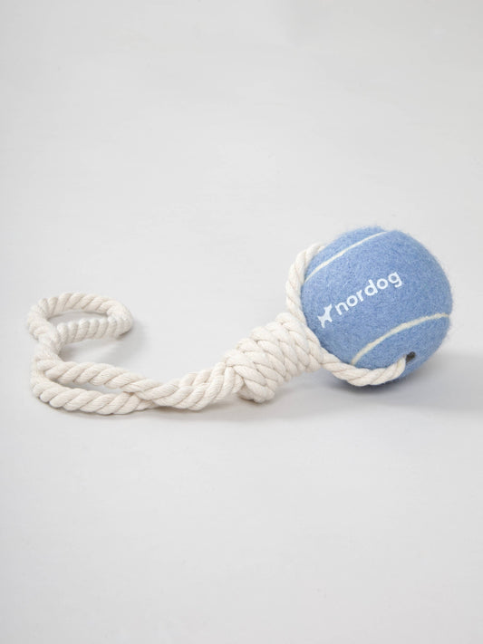 Nordog - Tennisball mit Seil Blau