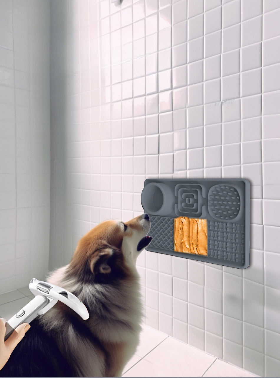6-in-1 Silikon Slow Feeder-Napf / Multistrukturierte Hunde-Leckmatte mit 6 Fächern