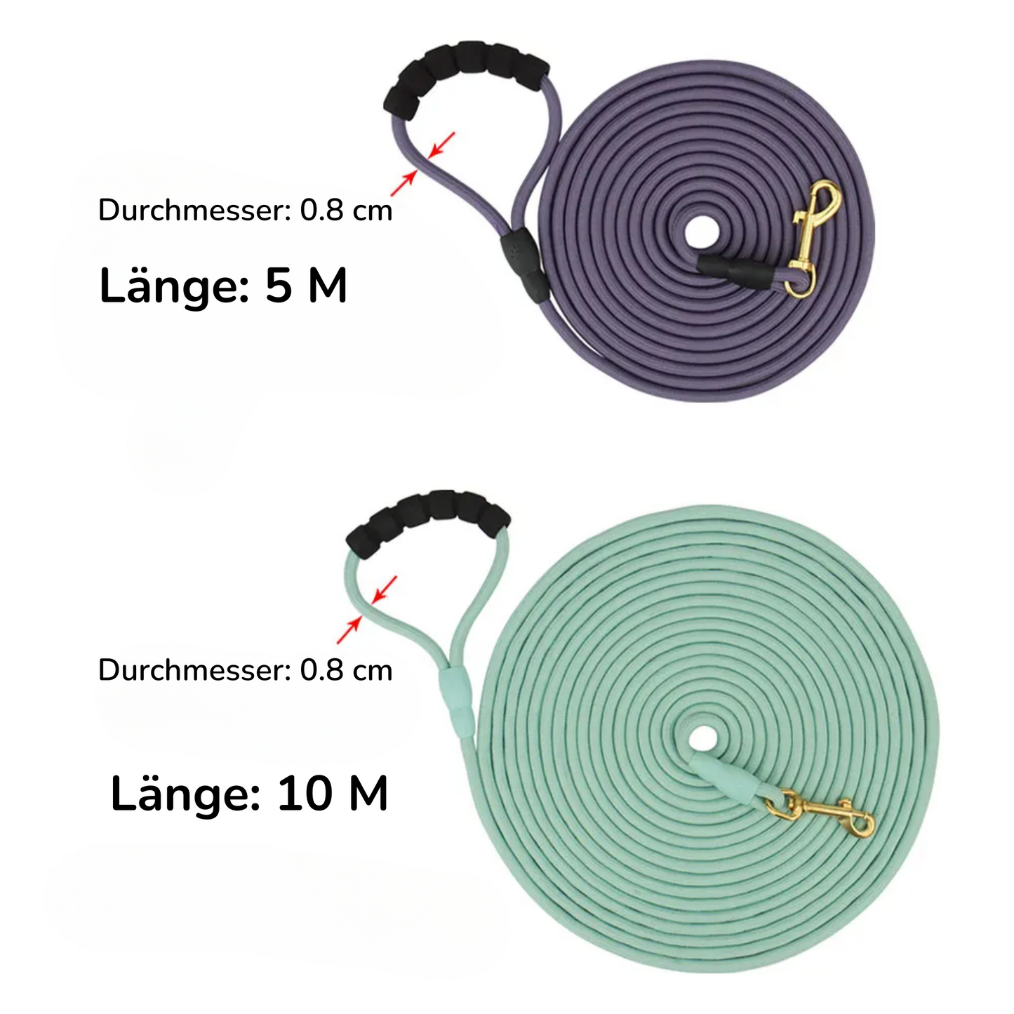 „Adventure Line“ - 5M/10M Hunde-Schleppleine mit Schaumstoffgriff