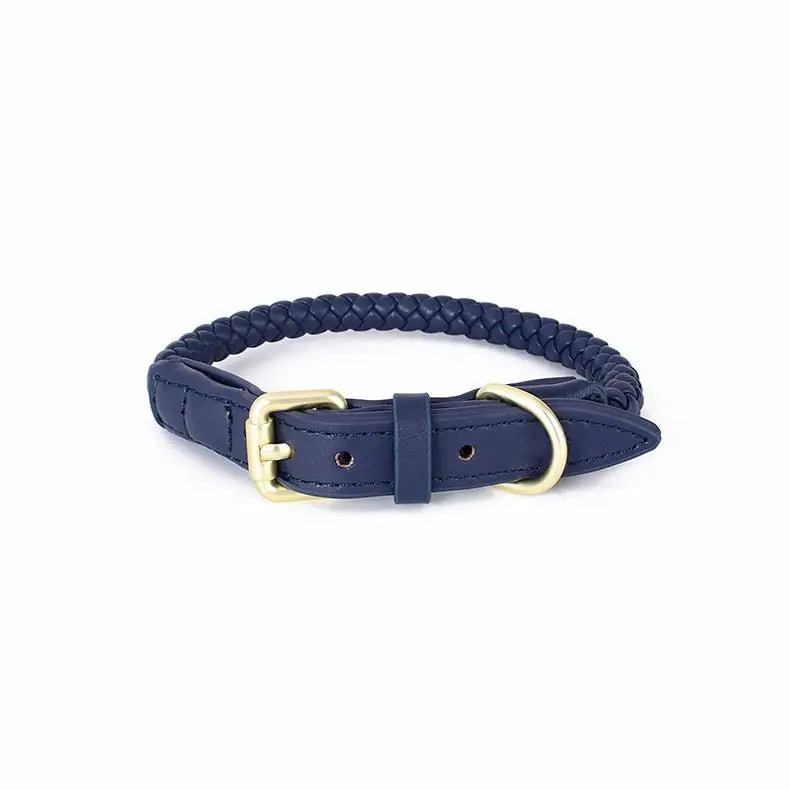Leder Hundehalsband und Leine Set "Braided'N'Style"