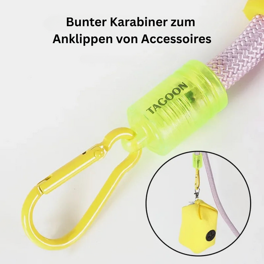 Hundeleine mit Schaumstoffgriff, Crossbody Tragbar (handsfree), neon/pastell Farben,