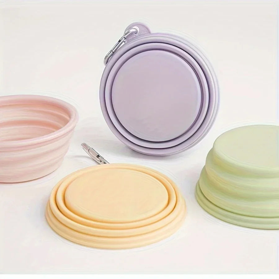 „Macarons“ - Faltbarer Silikon-Reisenapf, Pastellfarben, 350 ml