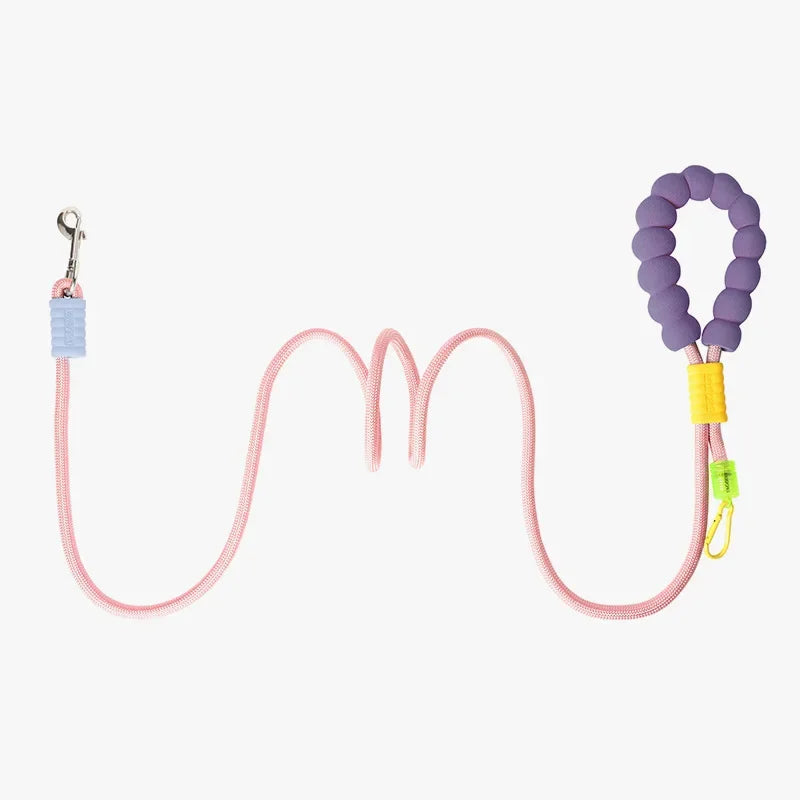 Hundeleine mit Schaumstoffgriff, Crossbody Tragbar (handsfree), neon/pastell Farben,