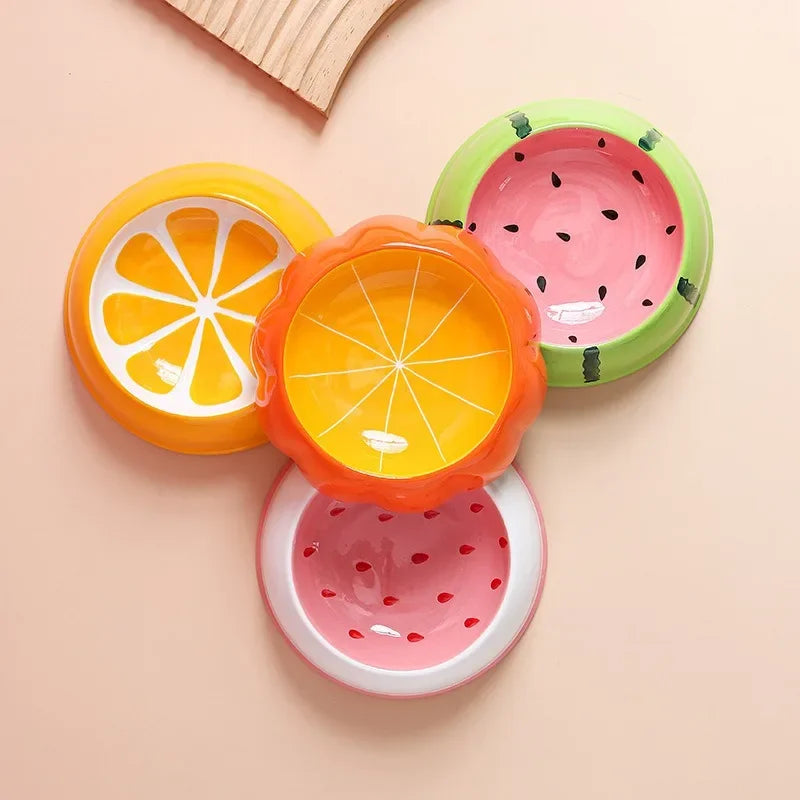 Hundenäpfe im Sommer Design: Wassermelone, Erdbeere, Orange und Kürbis