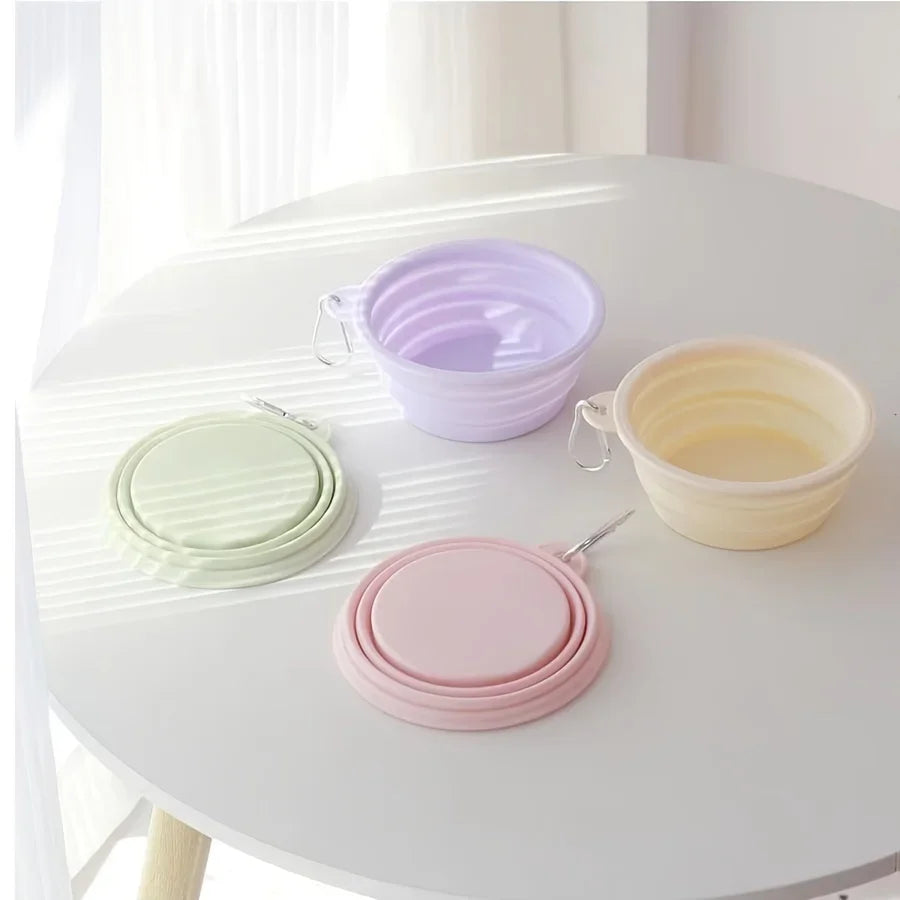„Macarons“ - Faltbarer Silikon-Reisenapf, Pastellfarben, 350 ml