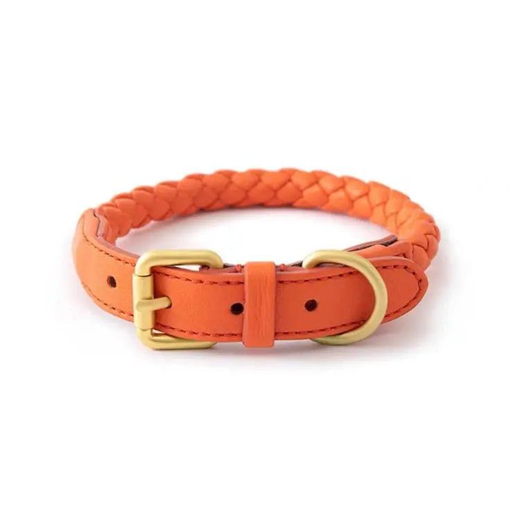 Leder Hundehalsband und Leine Set "Braided'N'Style"