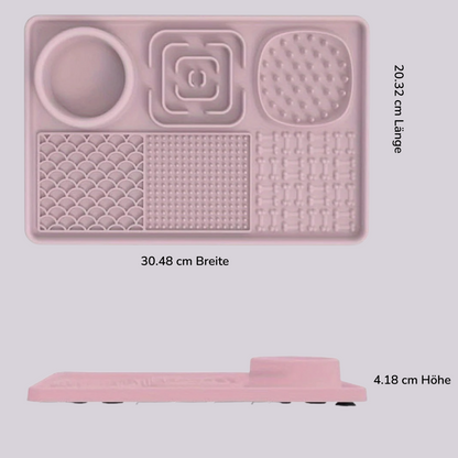 6-in-1 Silikon Slow Feeder-Napf / Multistrukturierte Hunde-Leckmatte mit 6 Fächern