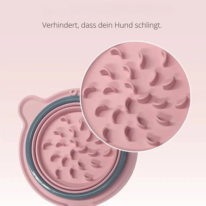 Faltbarer Doppeltes Silikon-Reisenapf „Slow Feeder“
