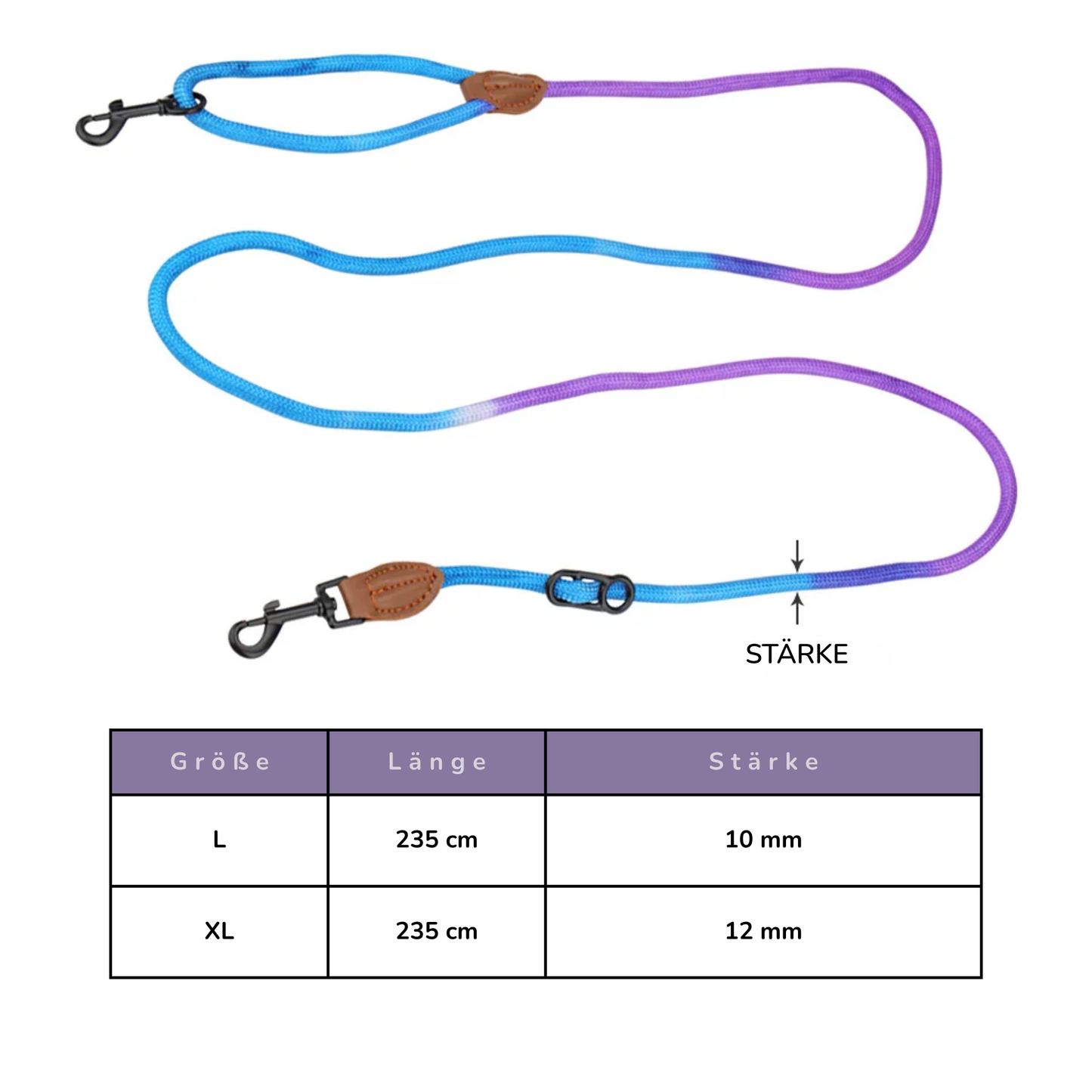 Doppelseitige Crossbody Hundeleine "Swirl"