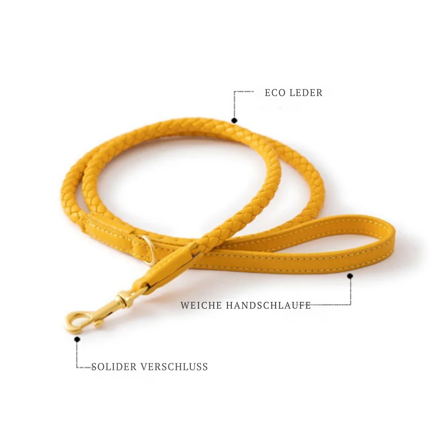 Leder Hundehalsband und Leine Set "Braided'N'Style"