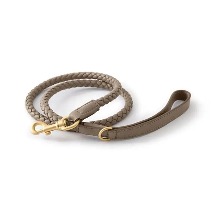 Leder Hundehalsband und Leine Set "Braided'N'Style"