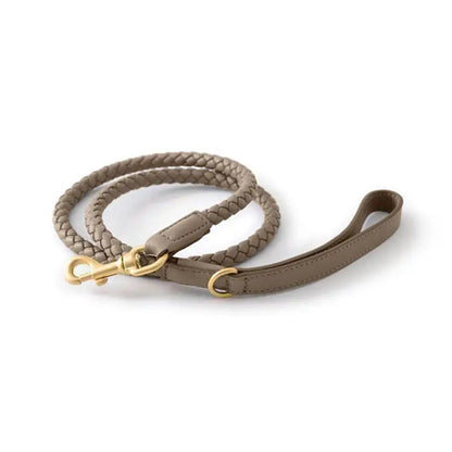 Leder Hundehalsband und Leine Set "Braided'N'Style"