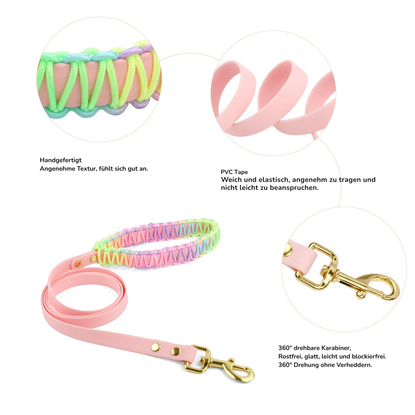 Halsband und Leinen-Set “Rainbow Love”
