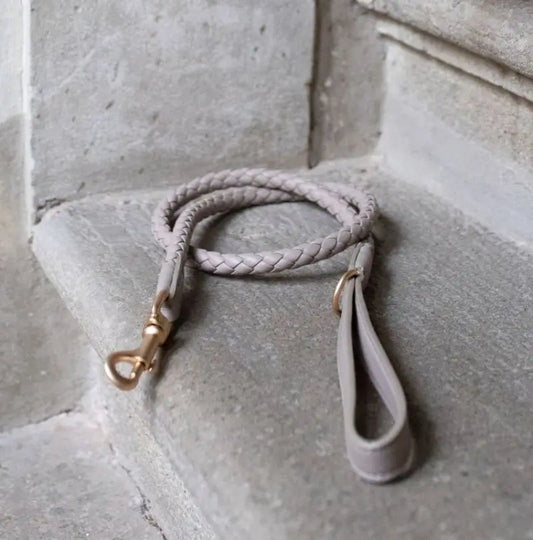 Leder Hundehalsband und Leine Set "Braided'N'Style"