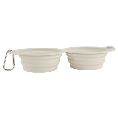 Faltbarer Doppelter Reisenapf aus Silikon „Macarons“