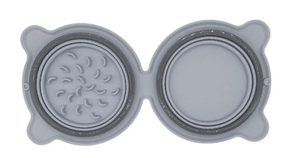 Faltbarer Doppeltes Silikon-Reisenapf „Slow Feeder“