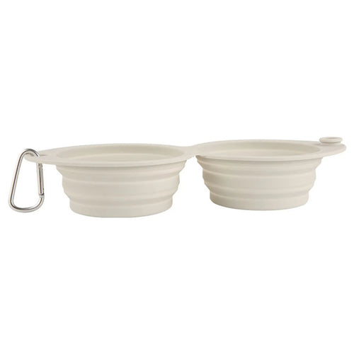 Faltbarer Doppelter Reisenapf aus Silikon „Macarons“