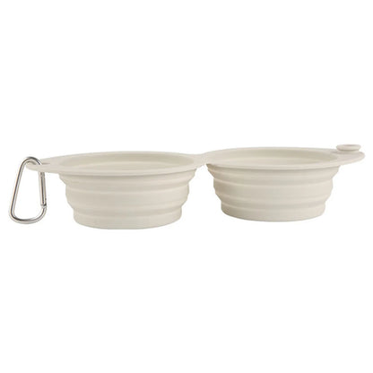 Faltbarer Doppelter Reisenapf aus Silikon „Macarons“