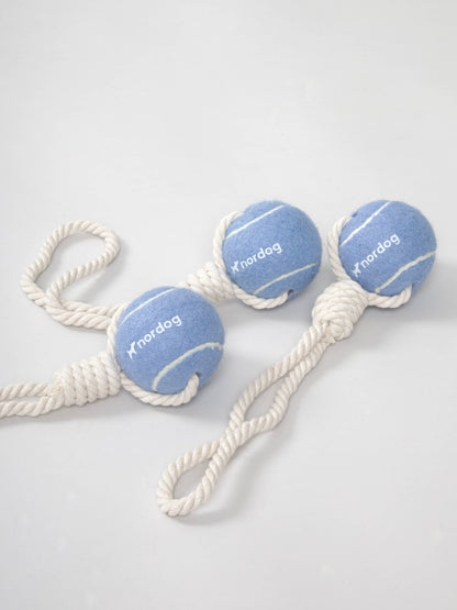 Nordog - Tennisball mit Seil Blau